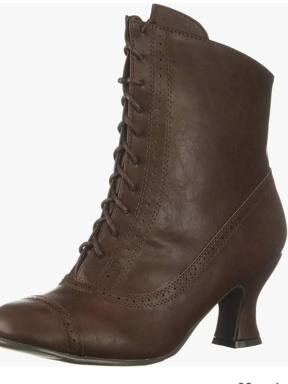 Brown Lace-Up Victorian-Inspired Women's Ankle Boot— Ellie shoes size 6